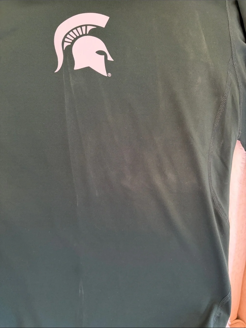 MSU Nike Dark Green Long Sleeve Top with White Logo